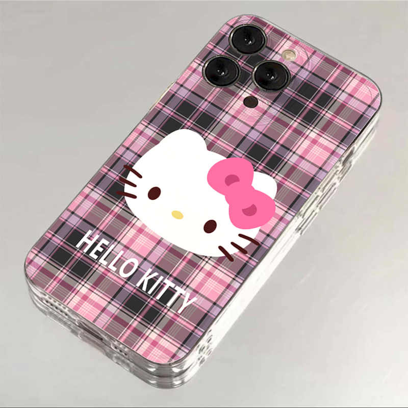 【专享0.01】格纹凯蒂iPhone15plus手机壳苹果华为小米vivo全包oppo