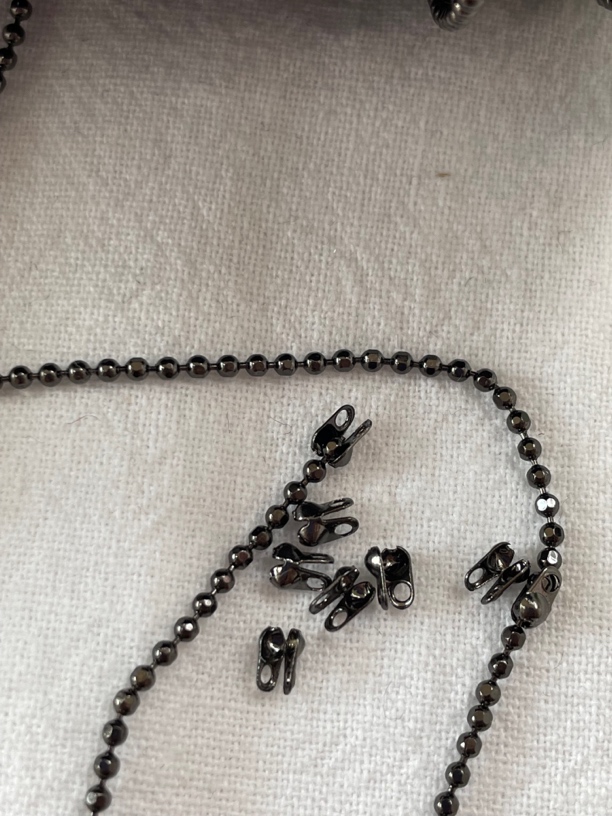 H9【链条1米+10侧包扣】铜镀枪黑Diy高保色手作配件链条