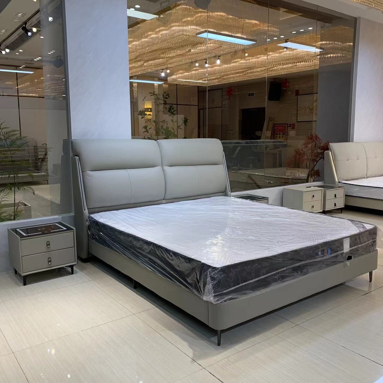 【白月风清】友情##轻奢简约大气主卧婚床主卧室皮艺#ST130