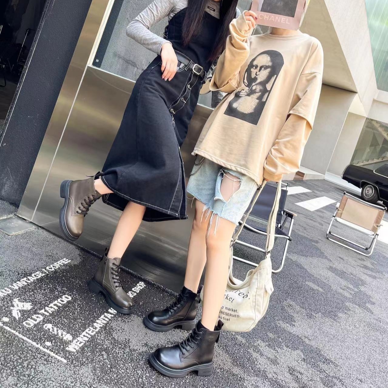 秋冬新款时尚女厚底百搭短筒机车短靴69192(不加绒)