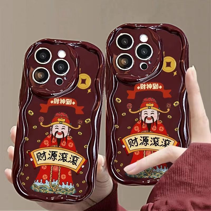 财源滚滚适用华为OPPO小米VIVO荣耀苹果14手机壳15防摔11小众13