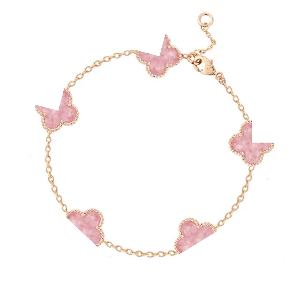 铜合金手链 【粉色四叶草】百搭少女简约素款手链sl998