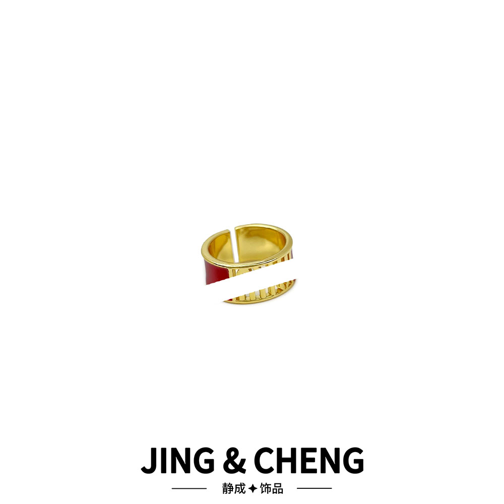 ✦光面M开口戒✦酒红 JCF44时尚轻奢高级个性戒指
