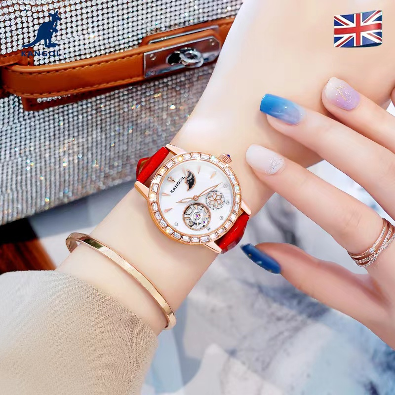 【中薏专属】英国KANGOL袋鼠时尚机械手表女士腕表潮流女表-k121