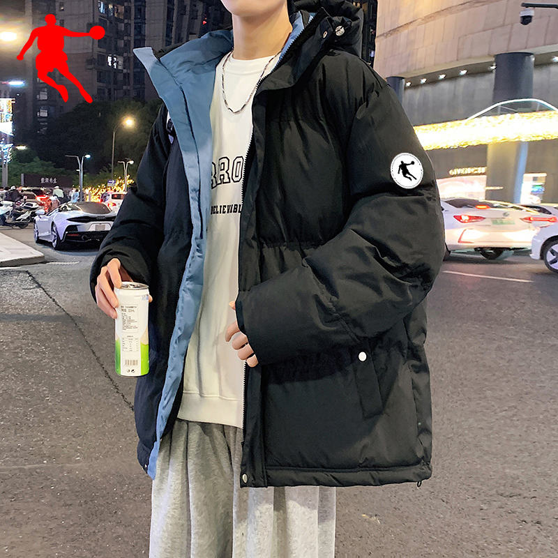 乔丹格兰秋冬保暖加厚连帽情侣潮流棉衣棉服宽松防水防风港风外套