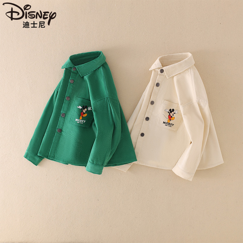 Disney/迪士尼儿童长袖衬衫春季新款上衣宝宝洋气外套XOE1SC135