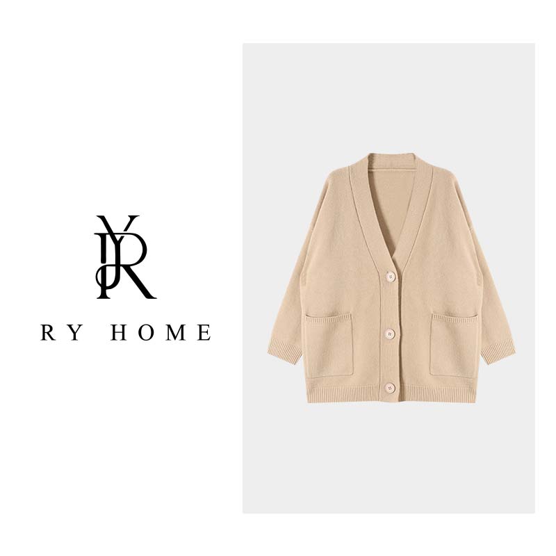 【容雨RYHOME】高定100羊毛慵懒风毛织开衫M2469