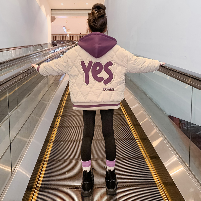 女童外套秋冬装2023新款洋气儿童夹棉加厚秋季时髦棒球服大童外套