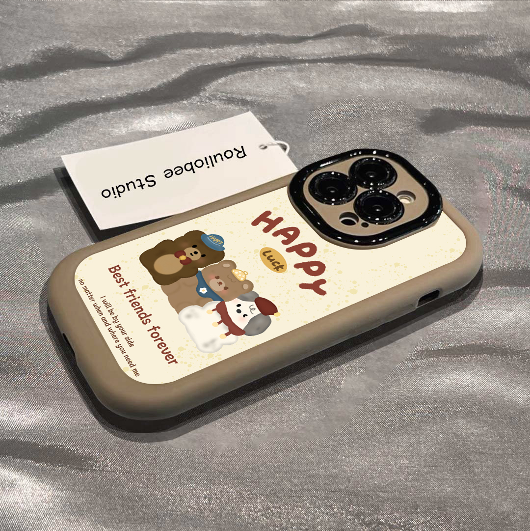 三只可爱狗狗适用小米oppovivo华为苹果15Promax防摔手机壳泡芙壳
