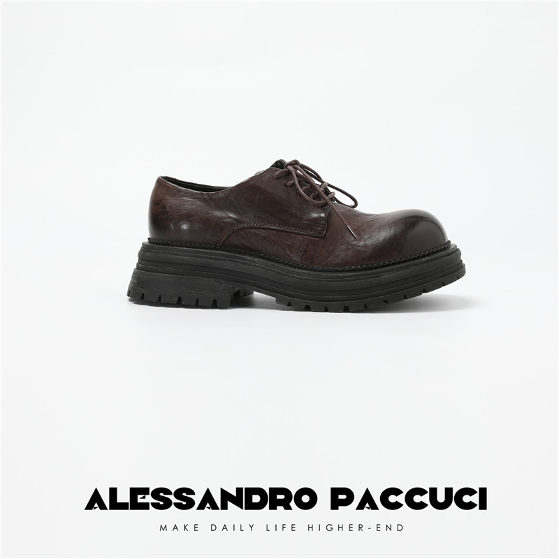 Alessandro Paccuci洛哥25023X重工水洗马皮＆羊皮 复古乐福皮鞋