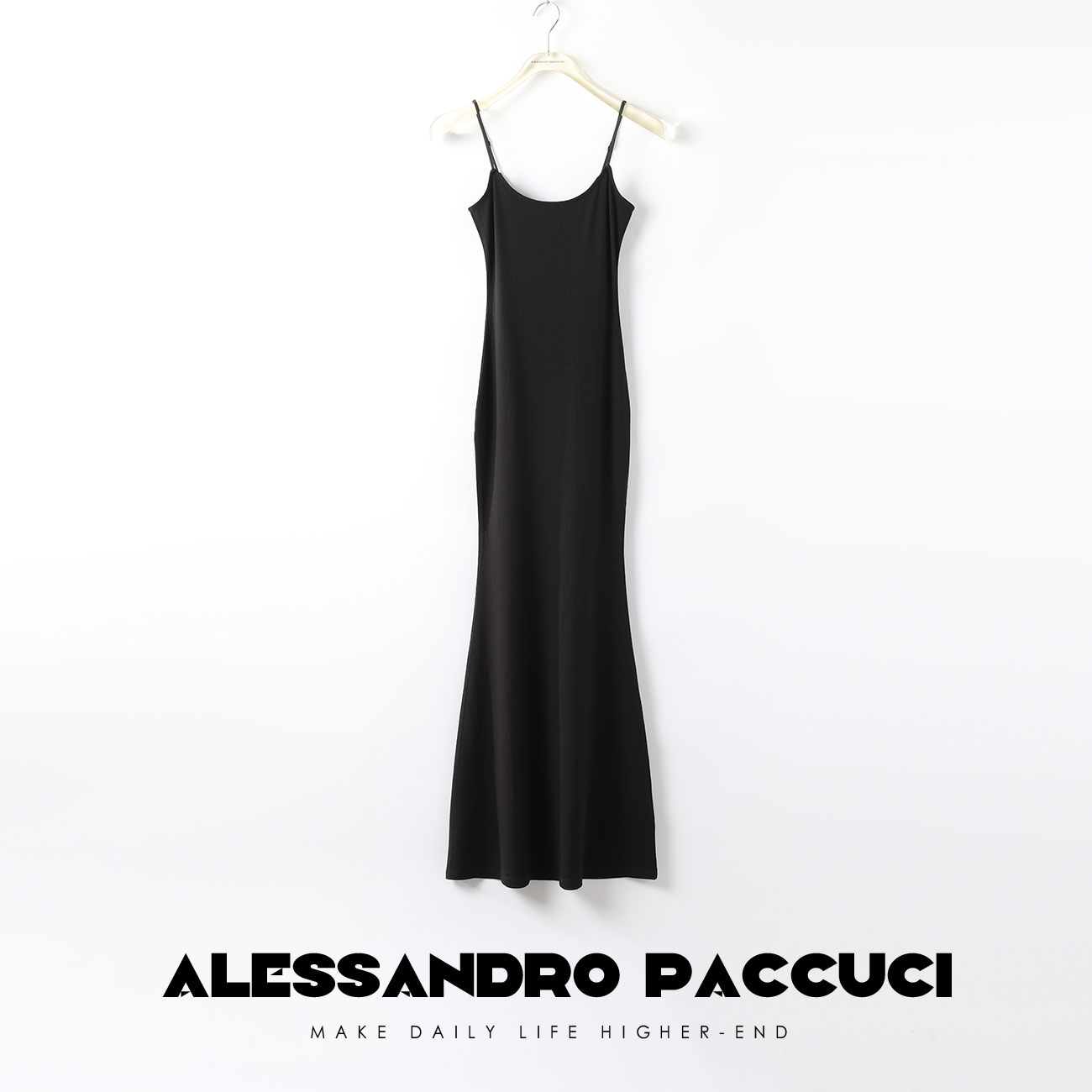 Alessandro Paccuci洛哥20855X【优雅黑】亲肤柔软 优雅鱼尾吊带裙