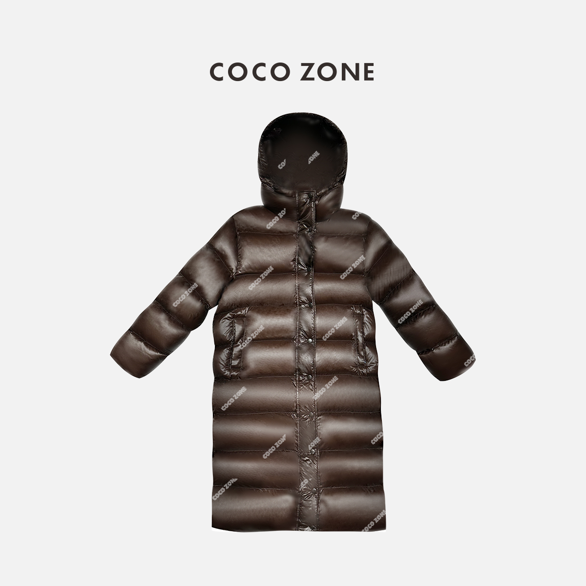COCO ZONE "冬日来信"90鹅绒秋冬连帽长款羽绒服23C30308