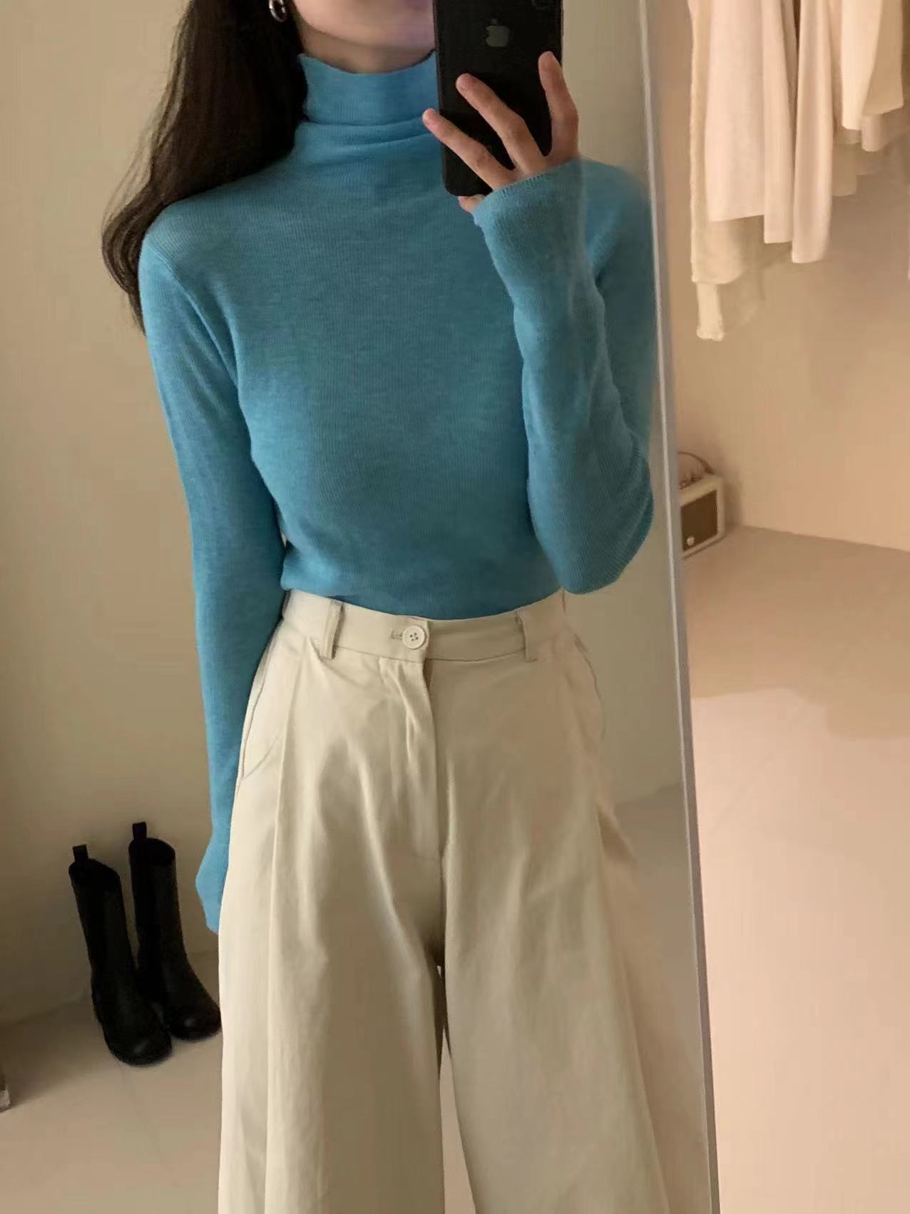 Sheep（0156603#）显瘦气质高领打底上衣kc
