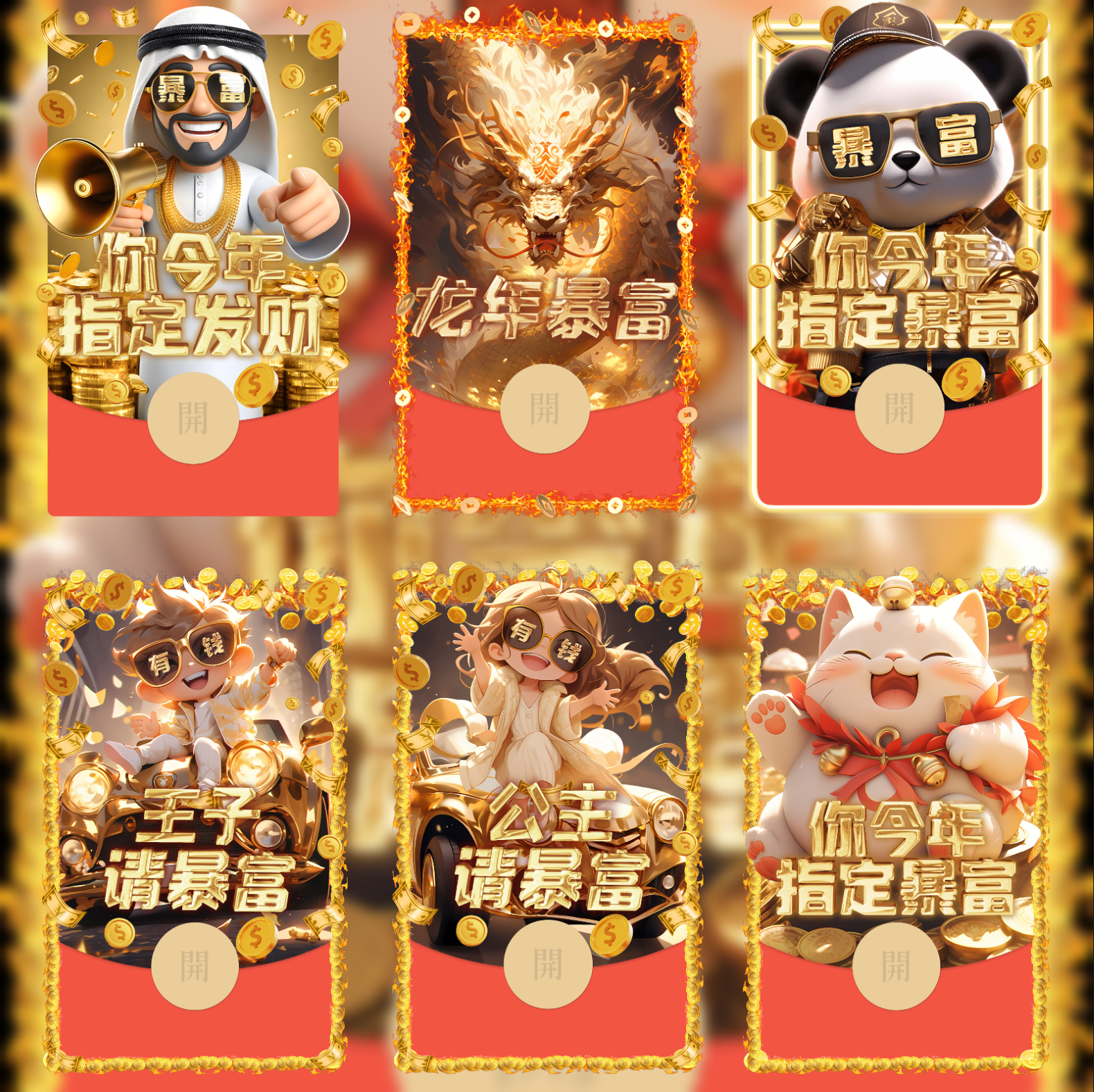 沁浅-最新款暴富金龙发财网红爆款动态红包封面-个性电子龙年红包