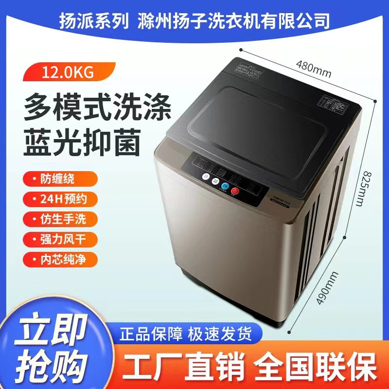 【强风干洗衣机】12公斤扬子系列扬派全自动洗衣机蓝光抑菌洗脱一体