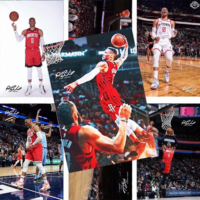 威少海报球星维斯布鲁克海报 篮球宿舍高清壁纸海报卧室墙贴壁画