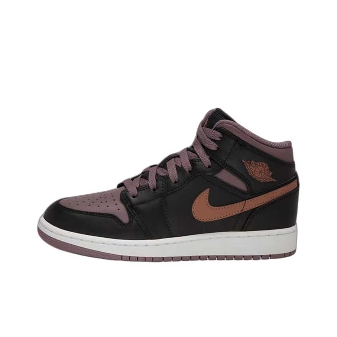 Air Jordan 1Mid 减震 中帮复古篮球鞋 男款 紫色FB9911-008