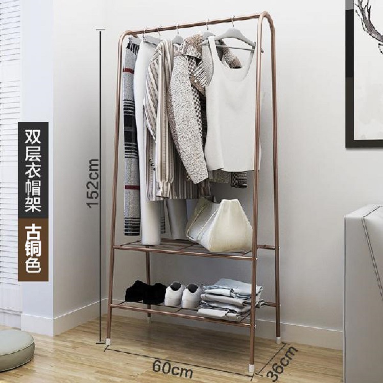 加厚移动落地卧室挂衣架衣帽架收纳架家用客厅简约经济型挂包架