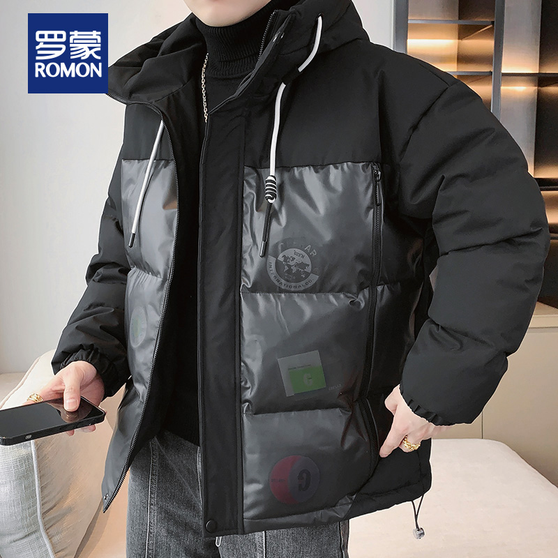 下】连帽羽绒服男士冬季爆款宽松休闲保暖防风潮牌白鸭绒外套男