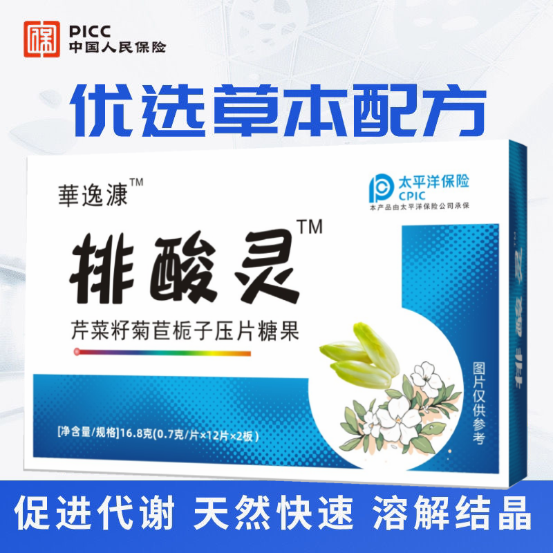 排酸灵菊苣栀子去痛风降酸排酸溶结晶尿酸高嘌呤关节肿热痛地道