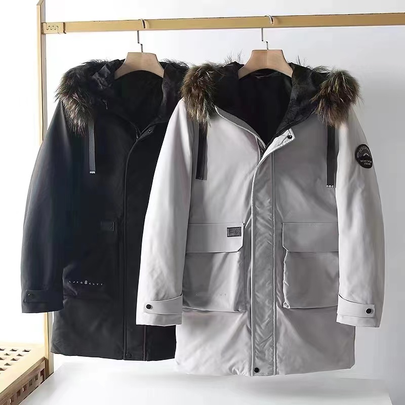 狐狸毛领加毛白鹅绒鹅绒服238097