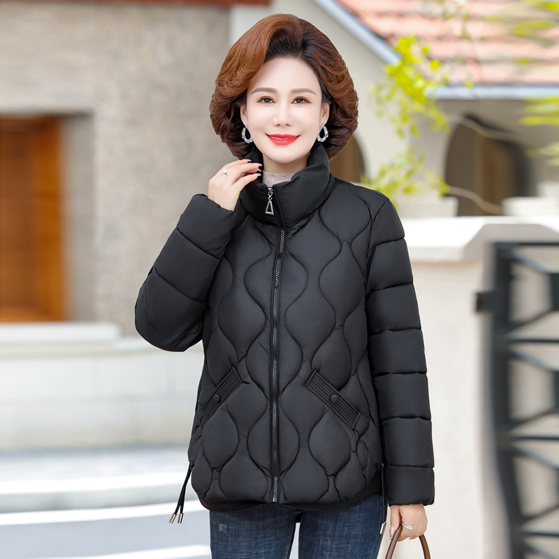 啄木鸟2023秋冬新款妈妈装短款棉衣中老年女装显瘦小棉袄棉服女洋