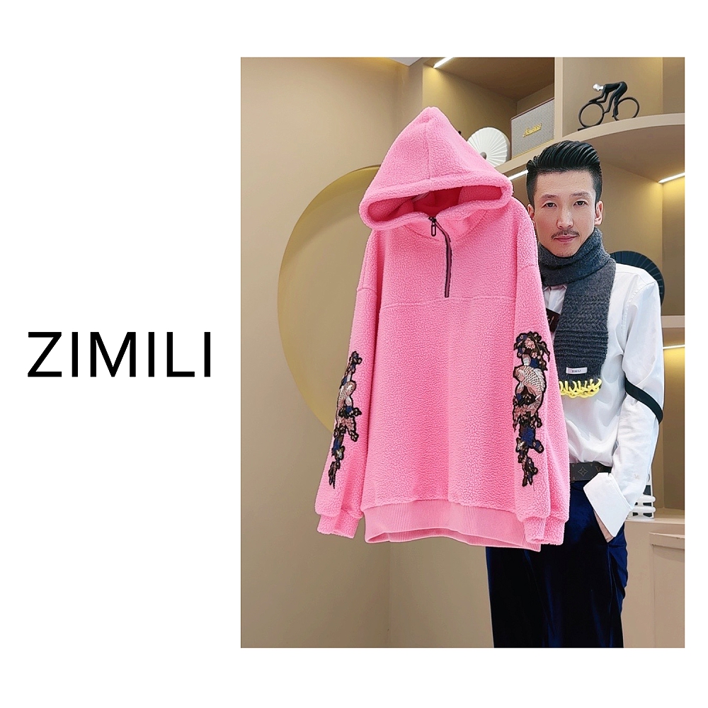 【LIANG哥定制】冬季加厚新品时尚休闲宽松显瘦连帽毛毛衣2181A