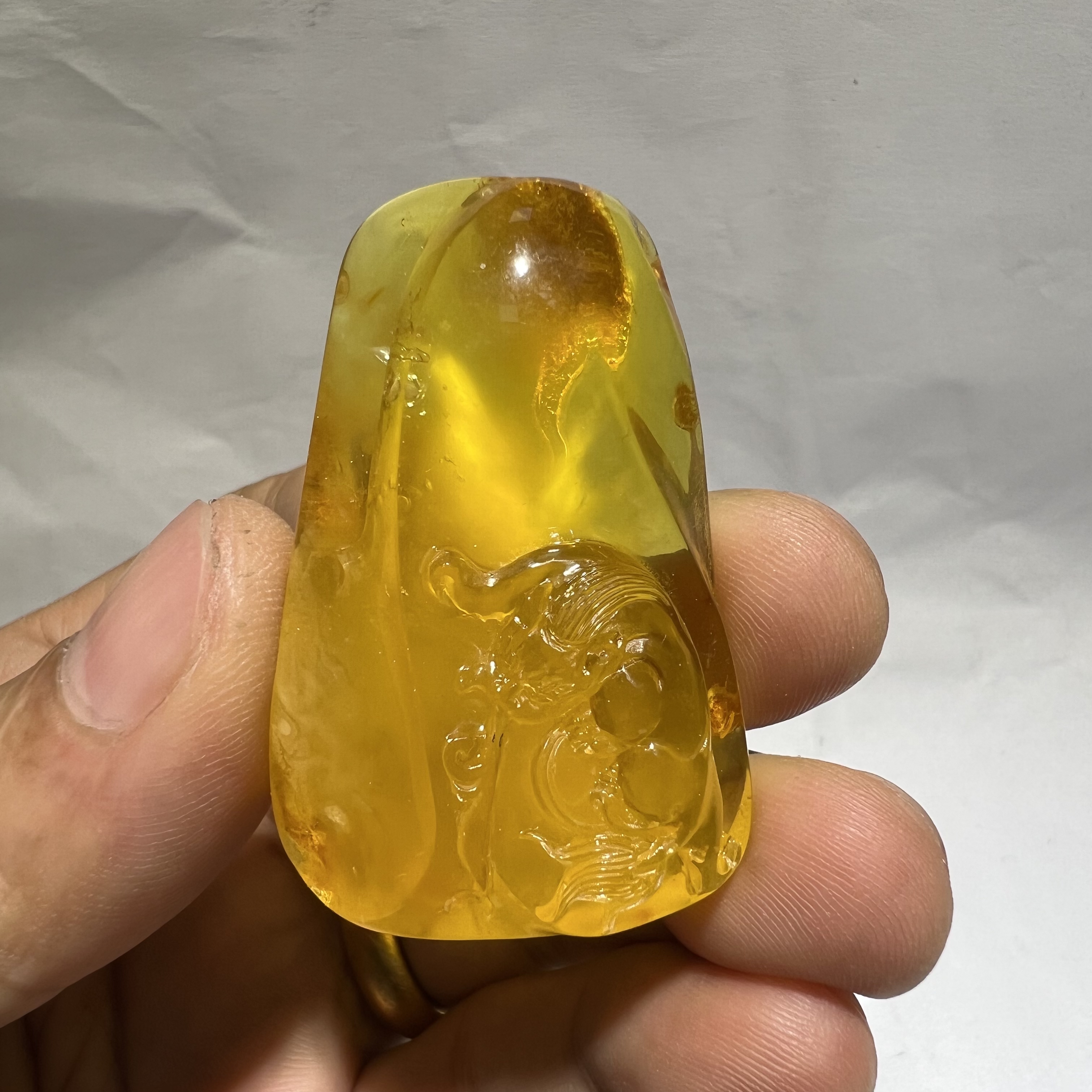 琥珀蜜蜡吊坠挂件貔貅招财女神同款女款巧雕大气通透时尚俏色高冰