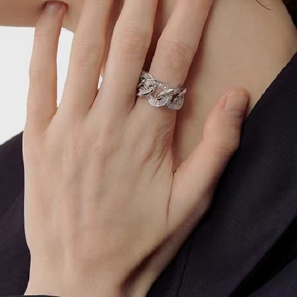 合金戒指 高级感轻奢食指戒众设计精致个性指环开口戒时尚冷淡风