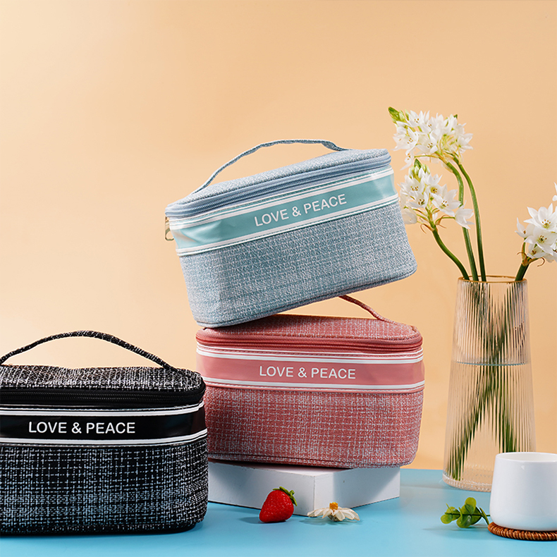 横钧高颜值时尚小香风化妆包收纳整理便携化妆箱收纳箱一个ty