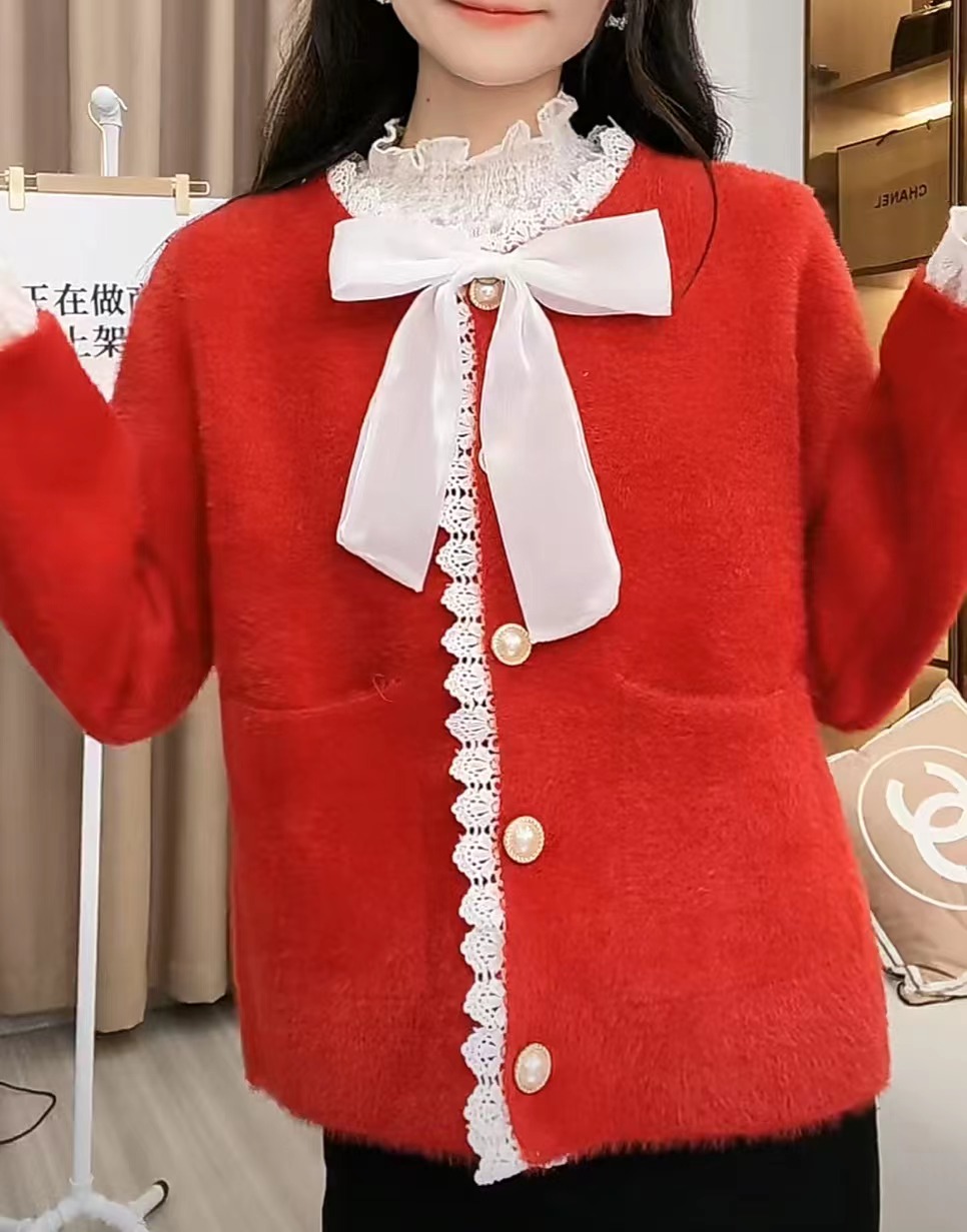 【秀宝女装】设计款甜美可爱慵懒风蝴蝶结外套XB6729