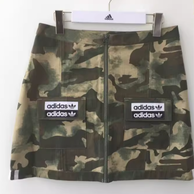 Adidas阿迪达斯#BJCC 三叶草 迷彩短裙工装半身裙 ED7456