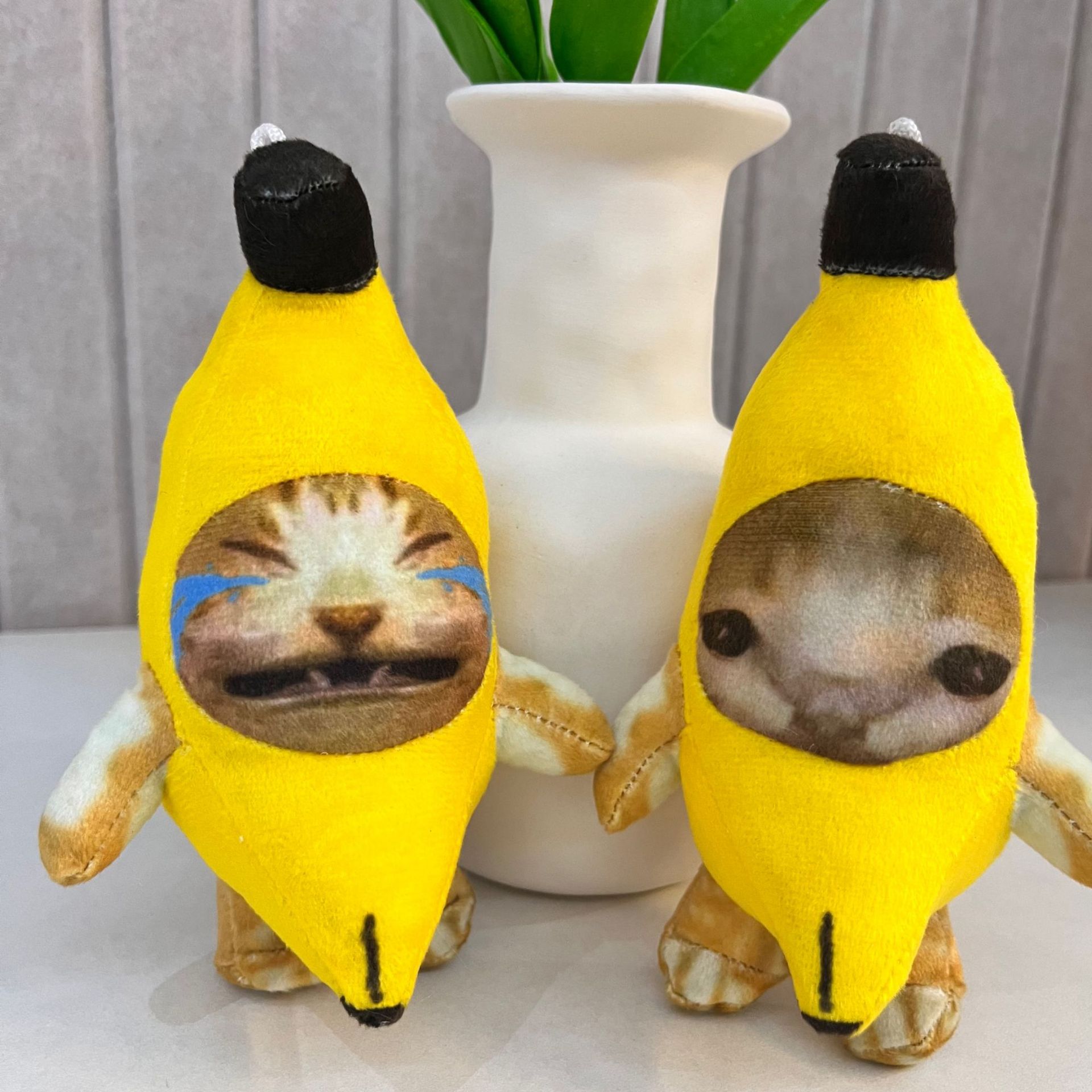 创意爆款香蕉猫玩偶语音毛绒玩具搞怪哇哇哇发声挂件趣味娃娃礼物