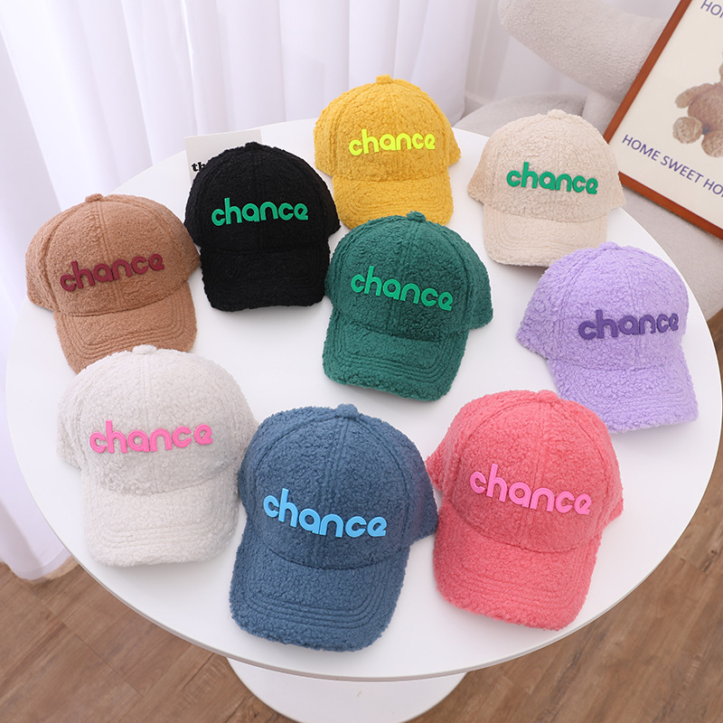 ins风毛呢帽秋冬天新款儿童棒球帽时尚百搭字母B帽子