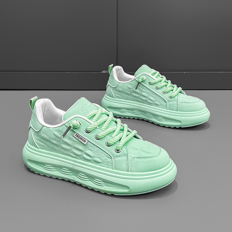 爆款男鞋2023新款秋季休闲阿甘板鞋潮流百搭男士皮鞋厚底运动潮鞋