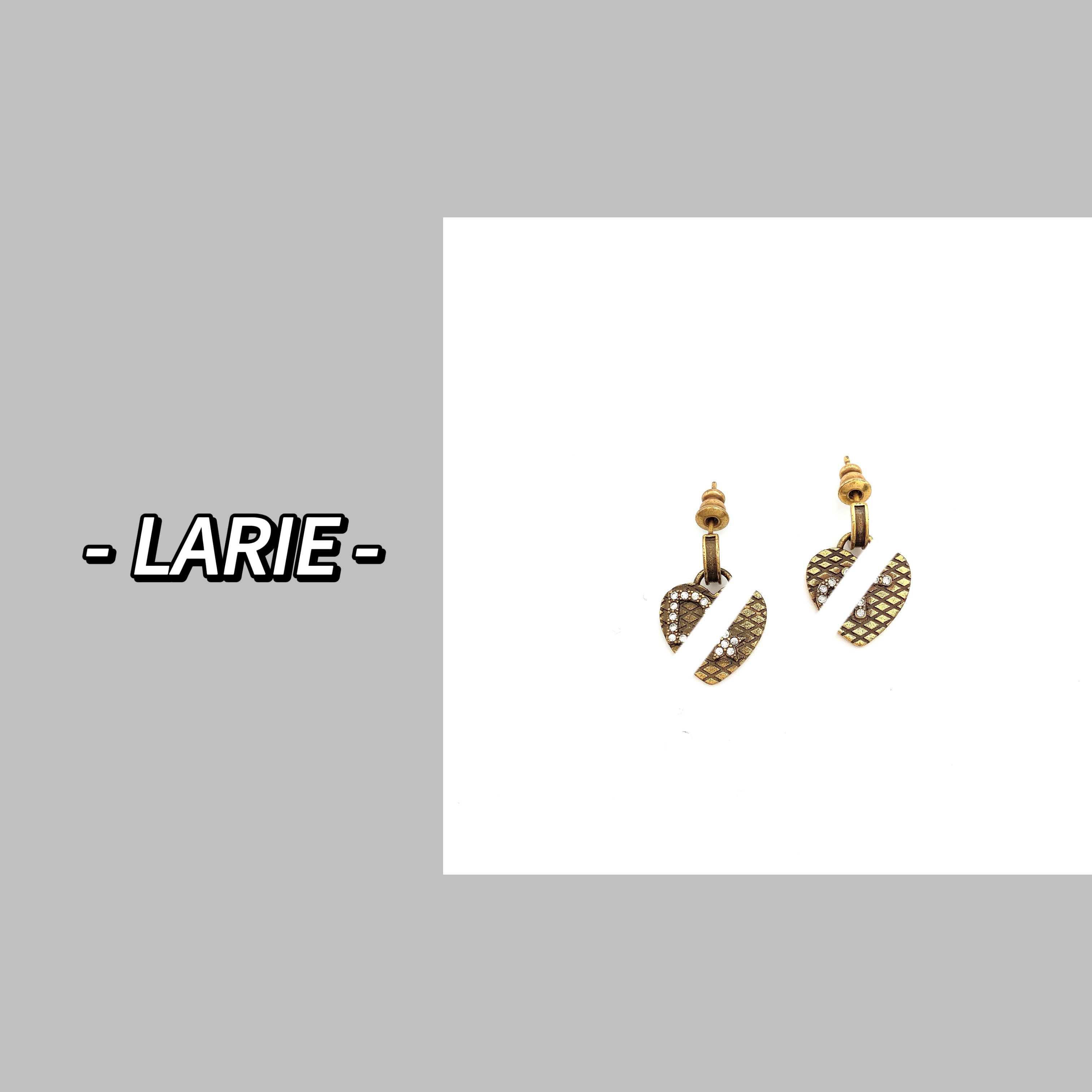 铜合金耳饰 妍选LaRie 新款莓爱心做旧风时尚耳钉女 ES0272