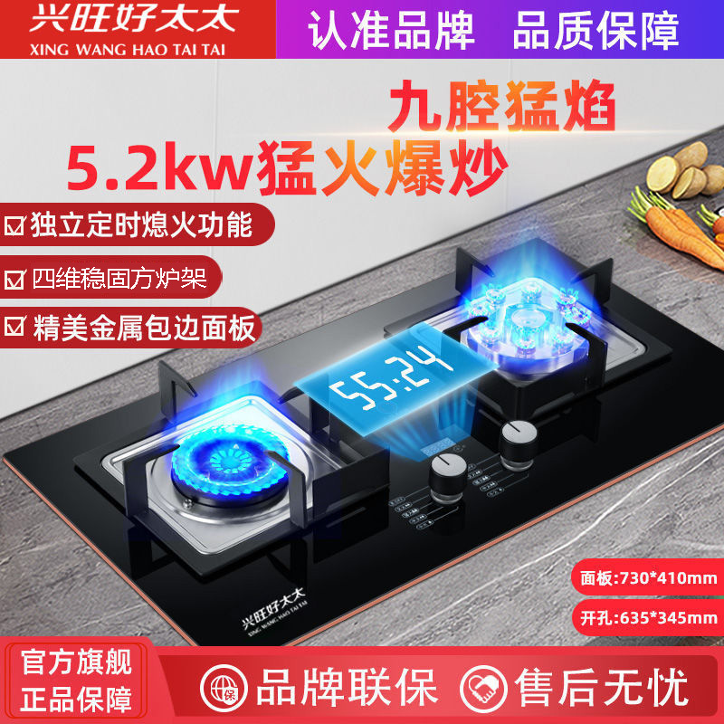 兴旺好太太家用燃气灶双灶煤气灶台嵌两用式猛火灶天然气液化气灶