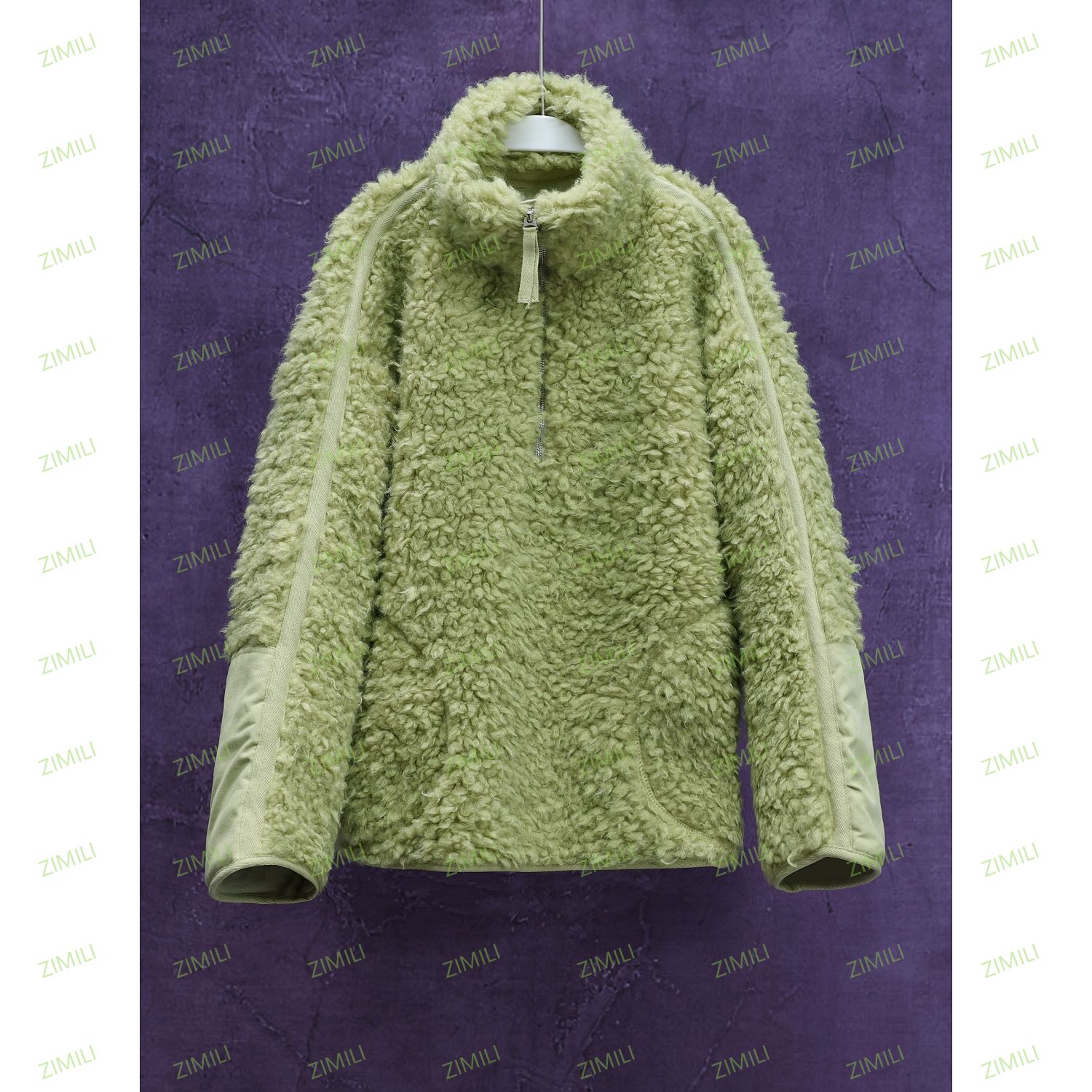 【LIANG哥定制】2024新品牛油果绿时尚休闲感百搭立领磨毛卫衣/2223