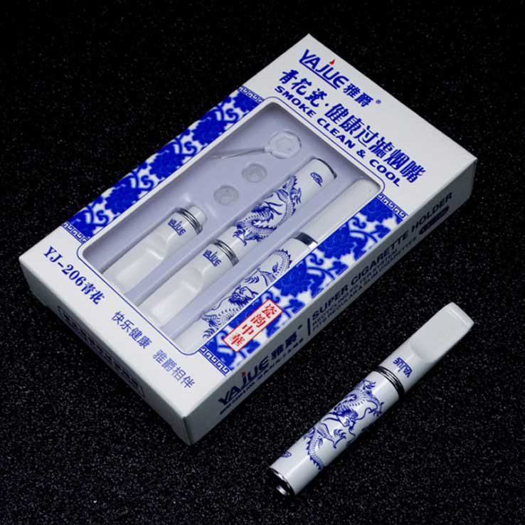 雅爵青花龙纹烟嘴过滤嘴可清洗循环使用男女过滤嘴过滤焦油过滤嘴