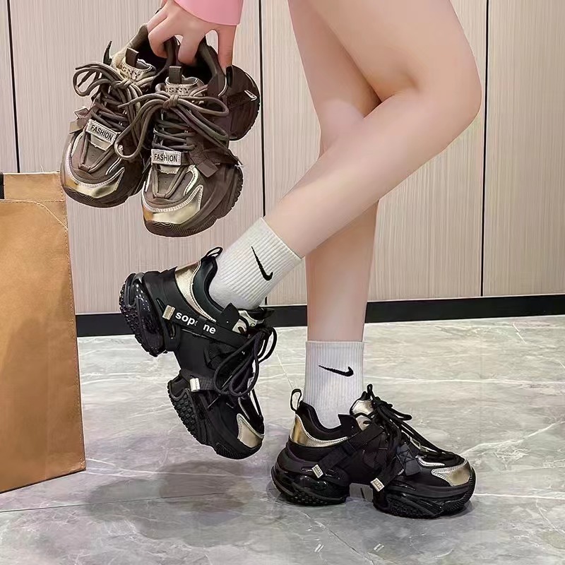 68081欧货爆款厚底老爹鞋女款2023秋季新款显脚小