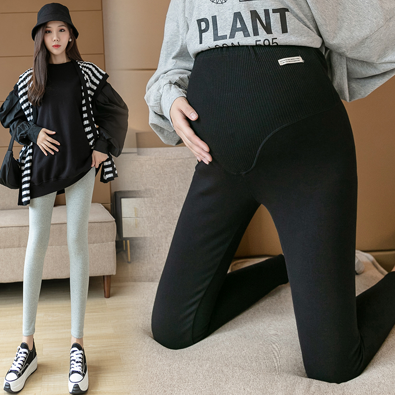孕妇托腹裤秋季新款孕妇打底裤秋冬纯棉外穿时尚潮妈孕妇裤子小脚