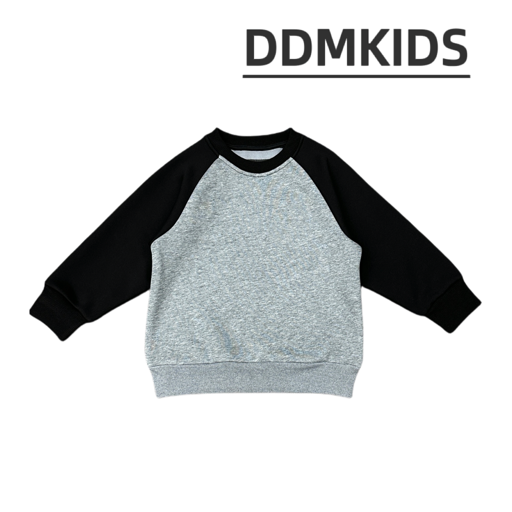 D-damen十字拼色圆领休闲套头宽松卫衣2023男女儿童秋冬上衣