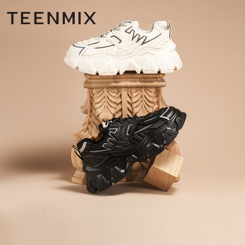 Teenmix/天美意冬商场同款厚底运动鞋百搭老爹鞋女BE871DM2