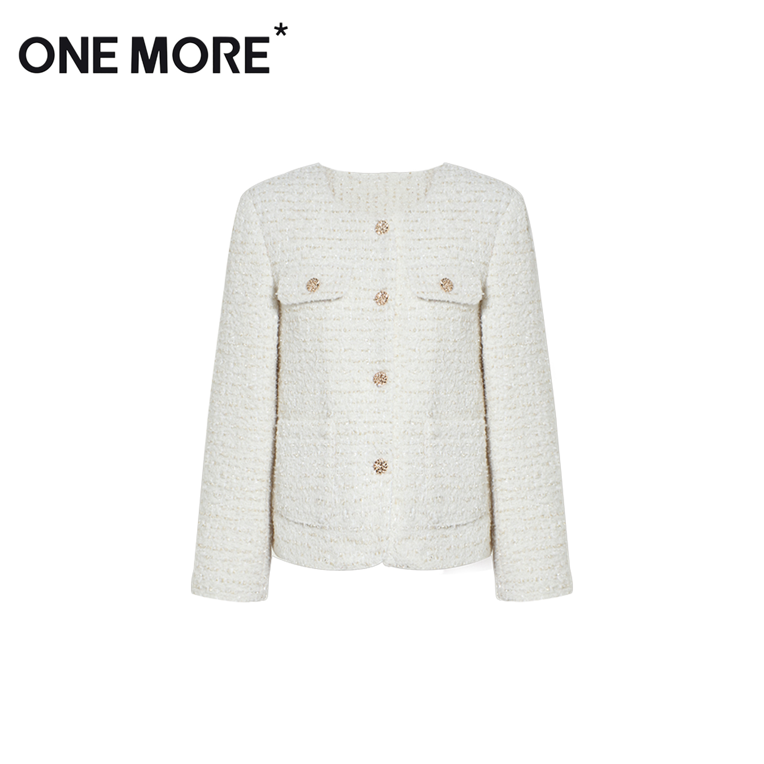 ONEMORE*2023冬季新款圆领小香风羽绒服外套A1HA3471K60