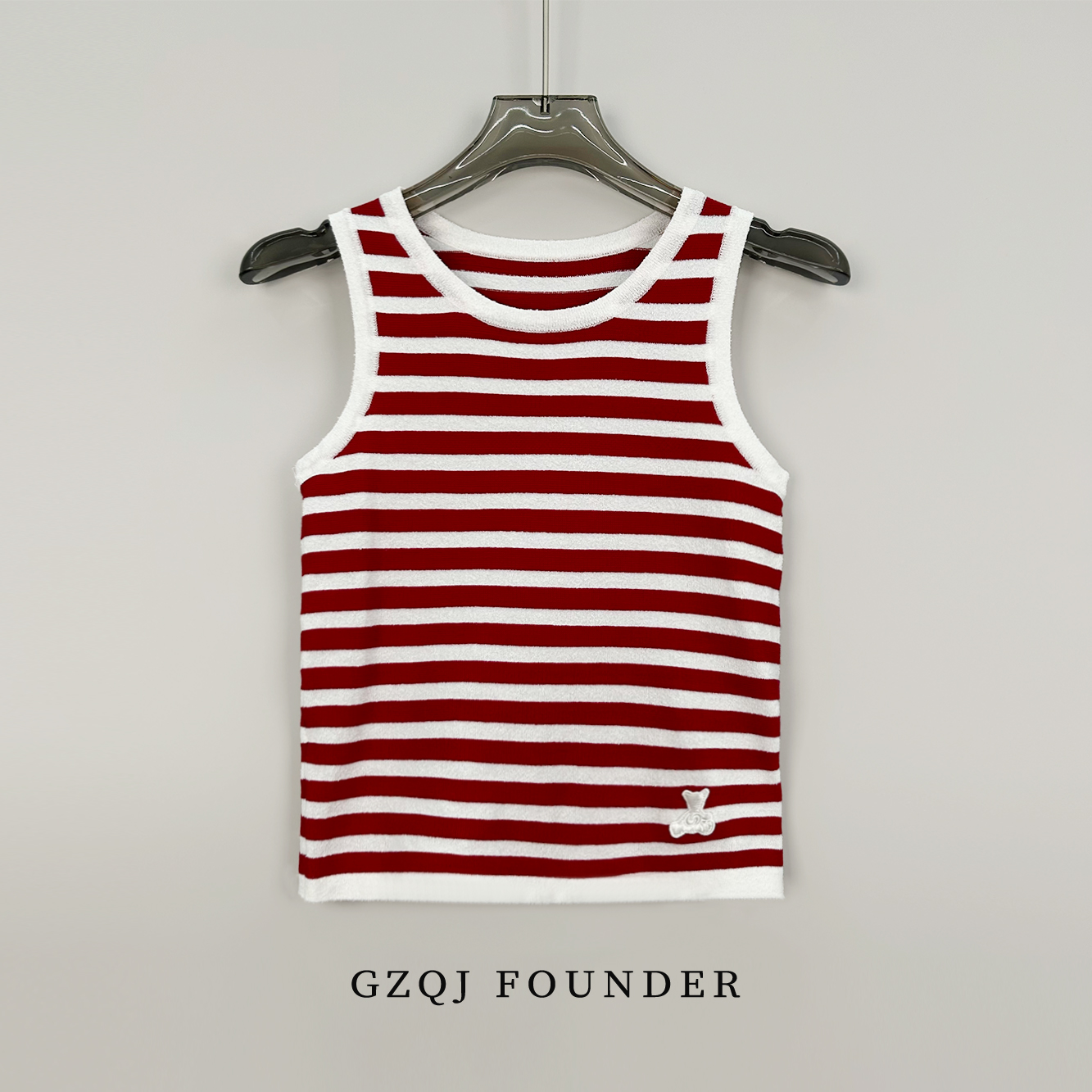 特！广州琴姐【草莓布丁】百搭无袖条纹背心打底衫女装夏季新款43009
