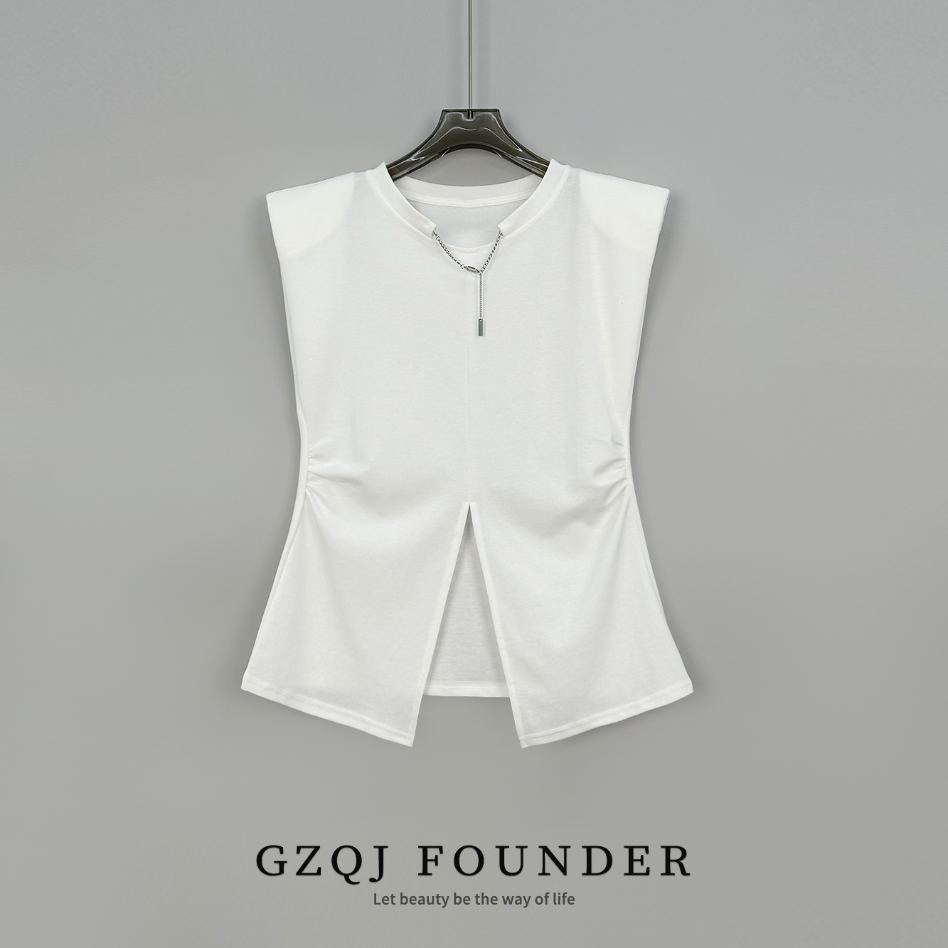 广州琴姐【浪漫旋律】小众设计感气质显瘦无袖背心女夏季上衣78677