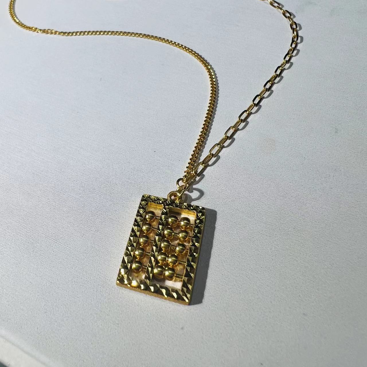 5G足金【福利】新款算盘套链 时尚套链项链轻奢百搭颈饰 古丽兰
