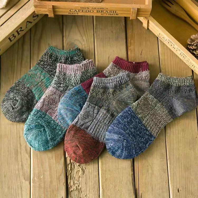 [袜子一双】冬季加厚彩色袜子 颜色随机发