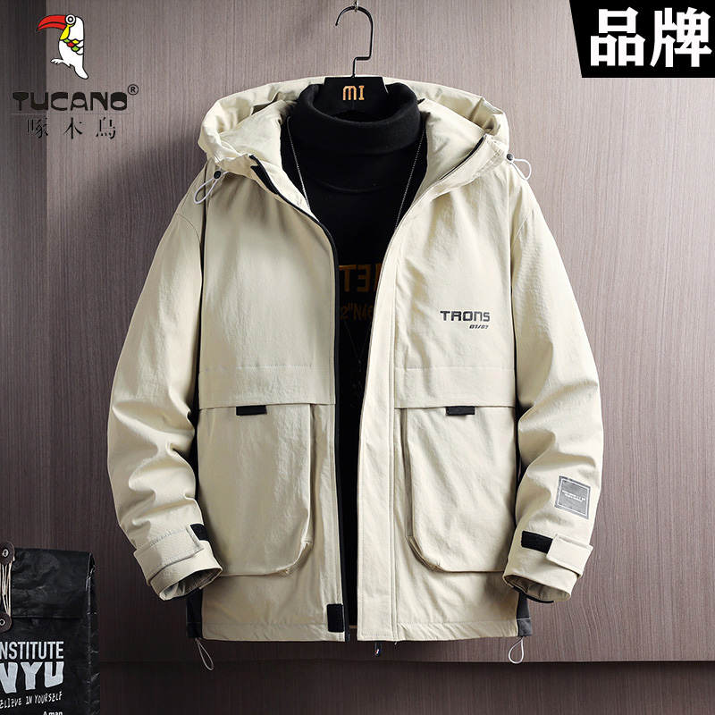 TUCANO/啄木鳥 棉衣男士冬季连帽外套加厚潮流工装棉服宽松男袄