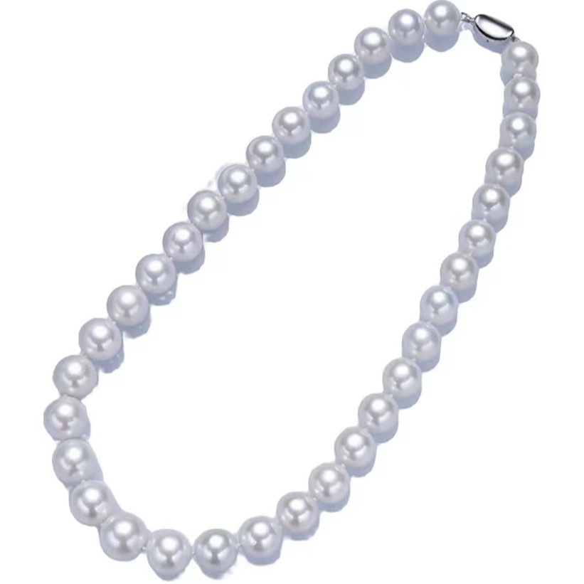 链子925银 （乔乔专属）14mm气质女人全珠项链白色海贝珠时尚简约